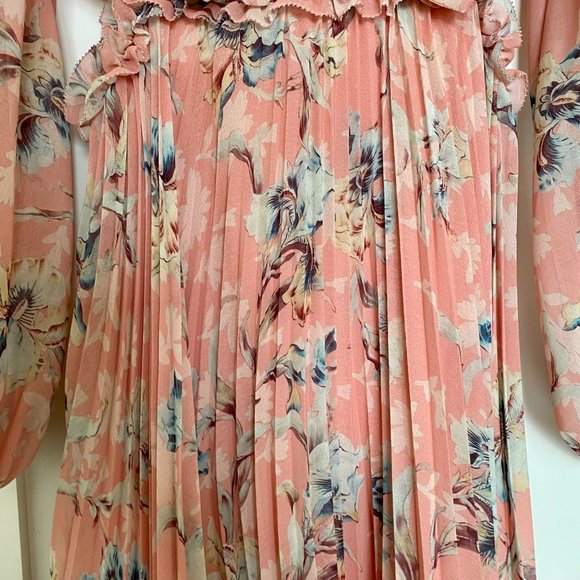 Keepsake The Label Women's Unravel Long Sleeve Tie Neck Pleated Midi Dress - Picture 5 of 8